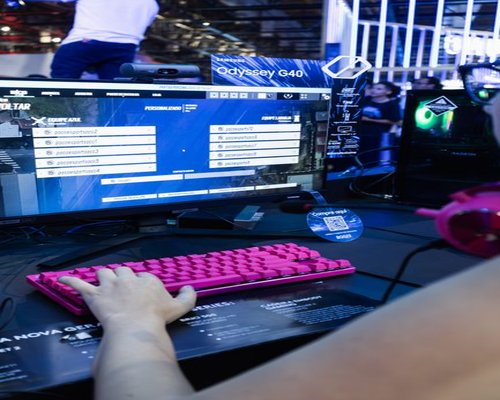 Smartphone displaying a fictional game during a CrownGameChampions Australian gaming technology exhibition